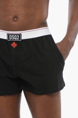 Boxer in Cotone Stretch con Dettaglio in Applicazione