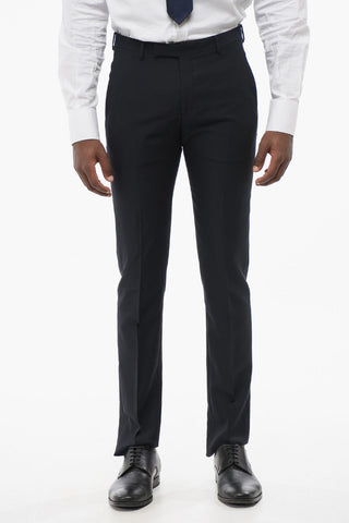 Abito Monopetto In Lana Con Revers In Satin