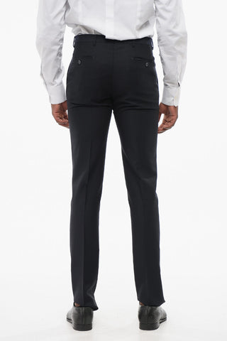 Abito Monopetto In Lana Con Revers In Satin