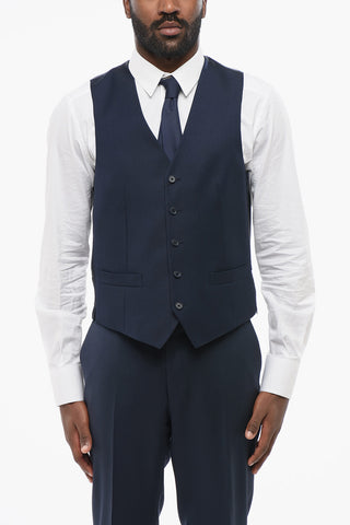 CC COLLECTION Single-Breasted Virgin Wool Vest REFINED