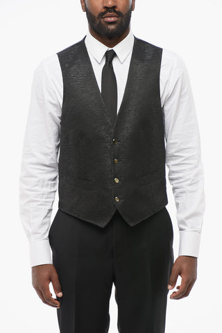 Two-toned Suit with Lurex Detailed Vest