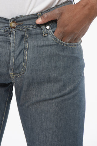 ID Silk-blended Denims with Light Wash