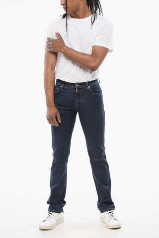 ID LUXURY DENIM Dark-washed Denims with Ton-sur-ton Embroidery