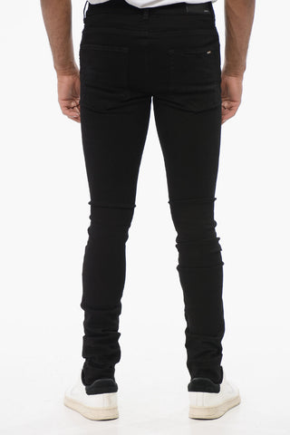 Skinny Fit Denim with Suede Biker Details 13cm