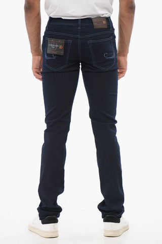 ID Slim Fit Jeans aus Denim mit dunkler Waschung 14cm