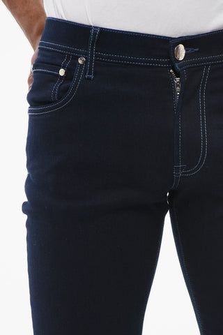 ID Slim Fit Jeans aus Denim mit dunkler Waschung 14cm