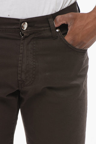 ID LUXURY Straight Fit Jeans with Embroidered Logo