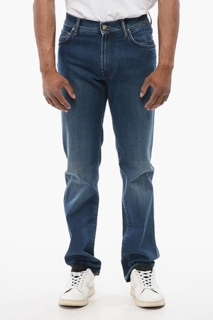 ID LUXURY Straight Fit Jeans with Embroidered Logo