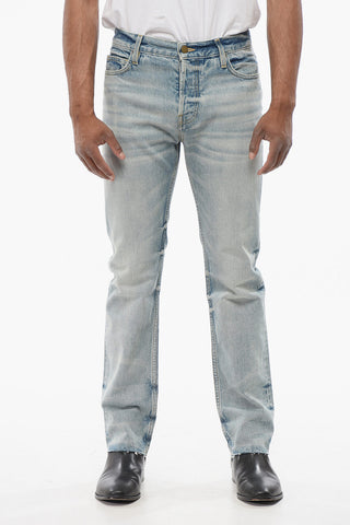 Slim Fit Delavè Denims with Raw-cut Hem 20cm