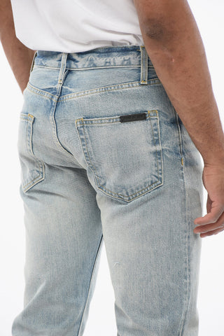 Slim Fit Delavè Denims with Raw-cut Hem 20cm
