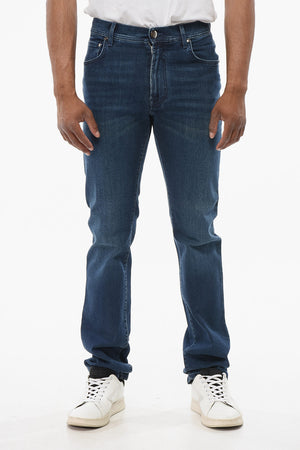 Washed Jeans with Embroidered Logo