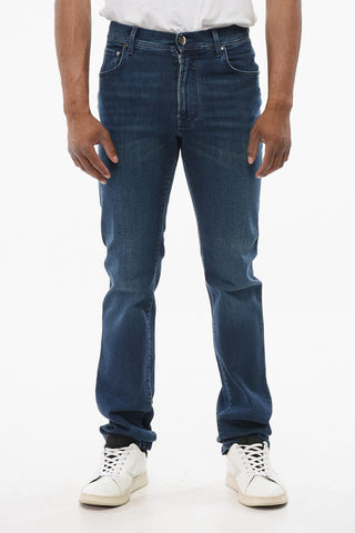 Washed Jeans with Embroidered Logo
