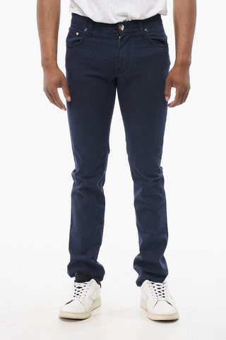 ID LUXURY Straight Fit Denims with Embroidered Logo