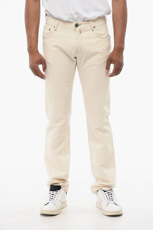 ID 면 린넨 5포켓 바지 SELVEDGE 노출 스티치