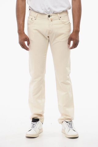 ID 면 린넨 5포켓 바지 SELVEDGE 노출 스티치