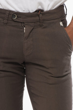 Pantaloni Chino in Misto Lino