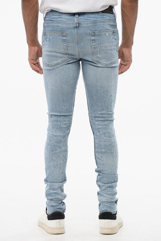 Light Wash CRYSTAL SHOTGUN Skinny Fit Denims 14cm