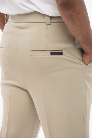 Single-pleated Virgin Wool Pants with Belt Loops