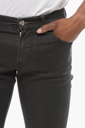 ID Slim-Fit Elasticized Cotton Jeans 16cm