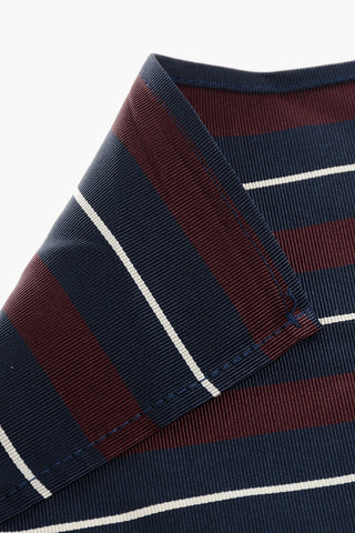 Striped Silk and Cotton Pocket Square