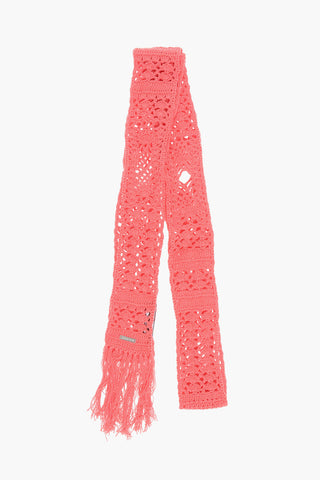 Solid Color Crochet Scarf with Fringes
