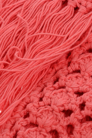 Solid Color Crochet Scarf with Fringes