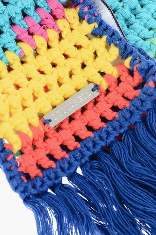 Multicolor Fringed Crochet Scarf