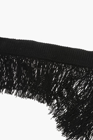 Slim Solid-Color Stole with Fringes