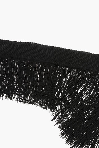 Slim Solid-Color Stole with Fringes