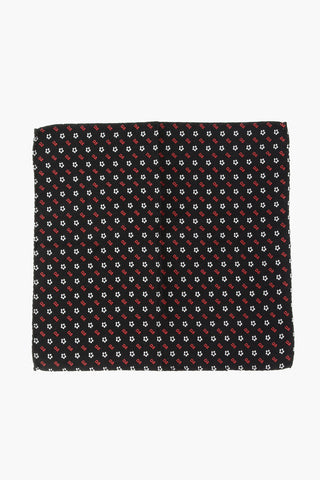 Silk Pocket Square with All-Over Monogram
