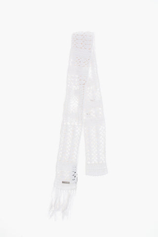 Sciarpa in Crochet a Tinta Unita con Frange