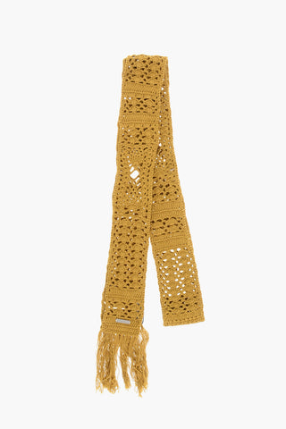 Sciarpa in Crochet a Tinta Unita con Frange
