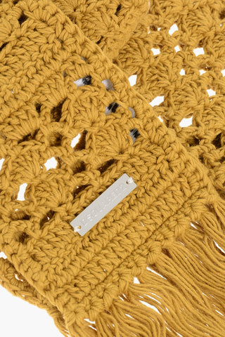 Sciarpa in Crochet a Tinta Unita con Frange