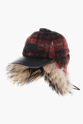 SKI Wool Cap with Real Fur Detail