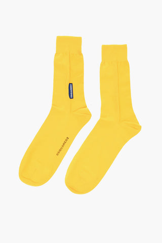 Calzini Mid-Crew in Misto Cotone con Logo a Contrasto