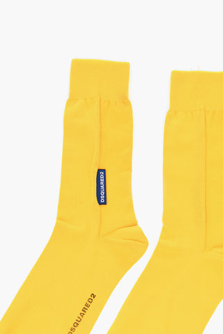 Calzini Mid-Crew in Misto Cotone con Logo a Contrasto