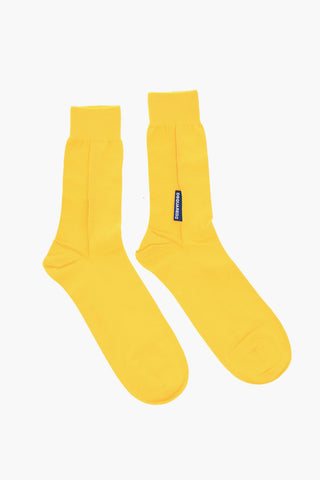 Calzini Mid-Crew in Misto Cotone con Logo a Contrasto