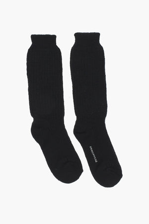 Lange einfarbige Socken aus Wollmischung