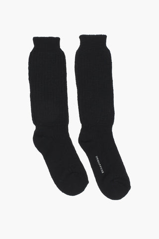 Lange einfarbige Socken aus Wollmischung
