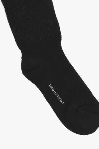 Lange einfarbige Socken aus Wollmischung