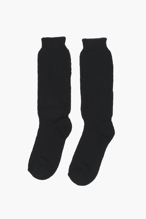 Lange einfarbige Socken aus Wollmischung