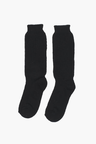 Lange einfarbige Socken aus Wollmischung