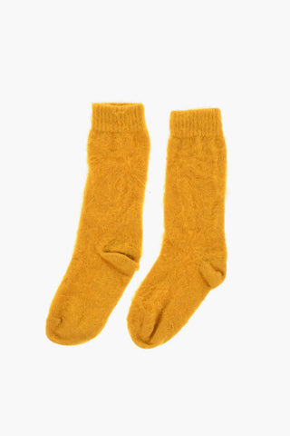 Wool-Blend Long Socks in Solid Color