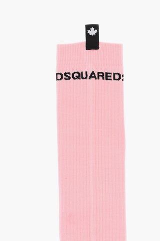 Ribbed Long Socks with Contrasting Details