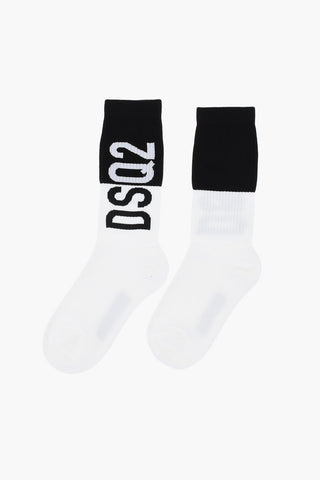 Two-Tone Mid-Crew Socks