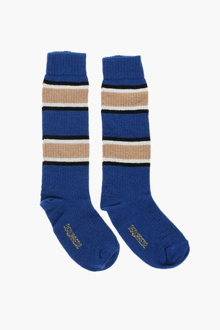 Mid-Crew-Socken Aus Wollmischung Mit Streifendetails