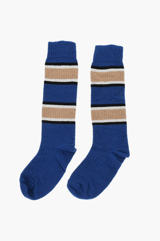Mid-Crew-Socken Aus Wollmischung Mit Streifendetails