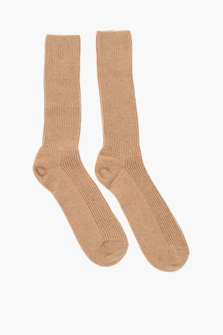 Solid Color Long Socks with Contrasting Logo
