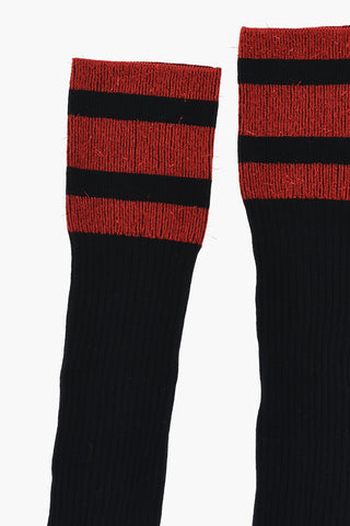 Long Ribbed Socks with Lurex Details
