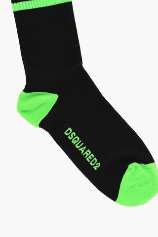 ICON Cotton Blend Mid-Crew Socks with Fluo Details